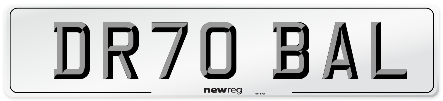 DR70 BAL Number Plate from New Reg